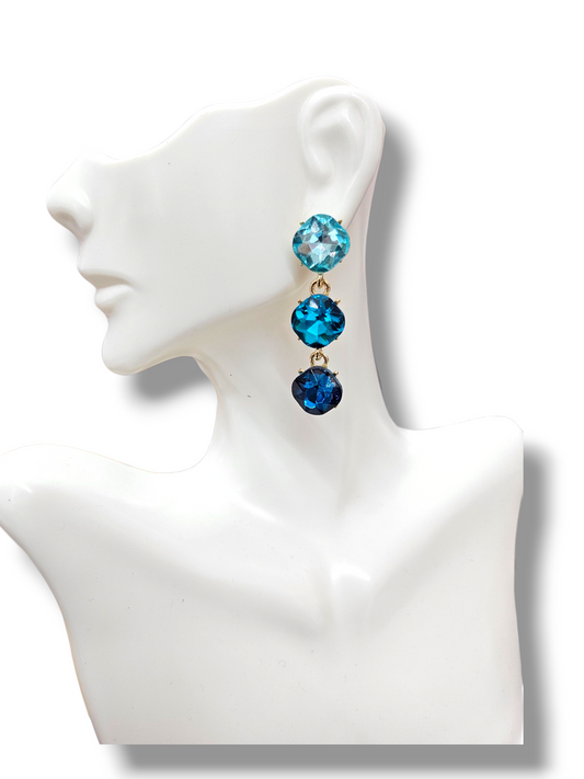 Post Blue drop earrings