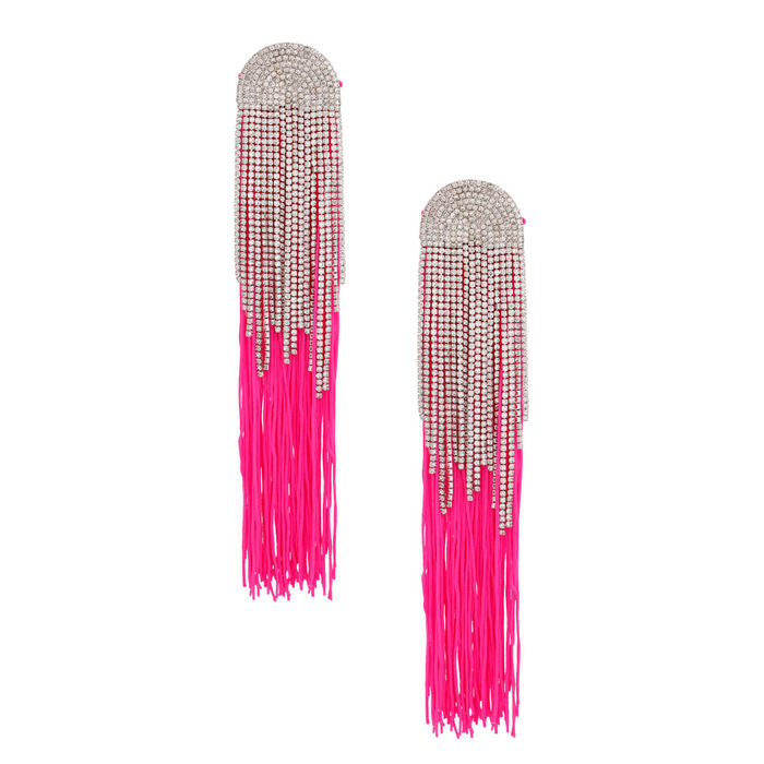 Pink tassel earrings