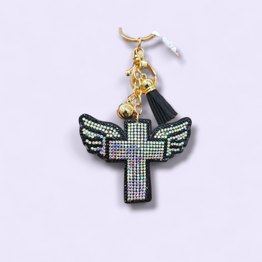 AB cross wings keychain