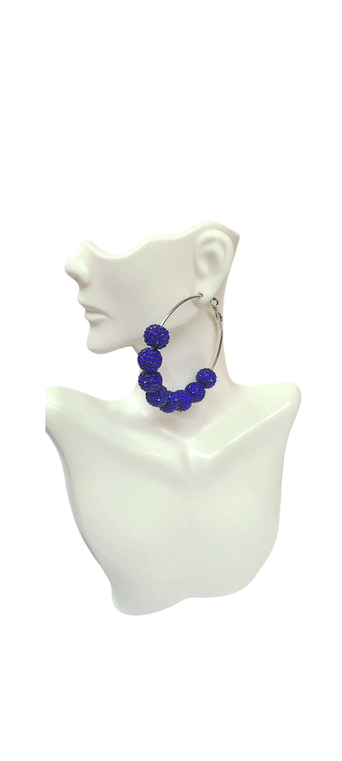 Blue Beaded hoops