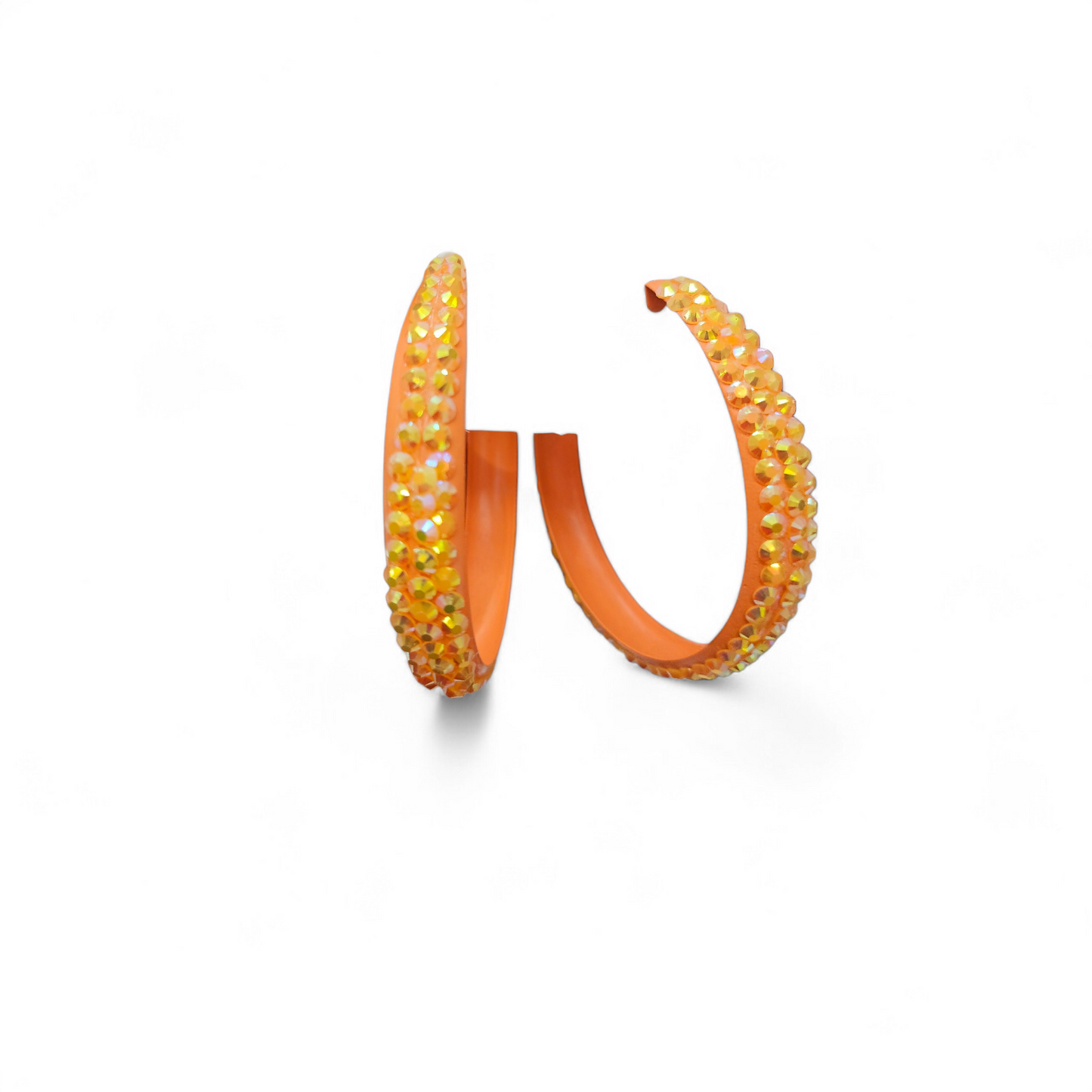 Orange Rhinestone Hoop