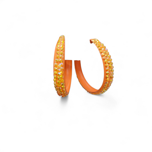 Orange Rhinestone Hoop