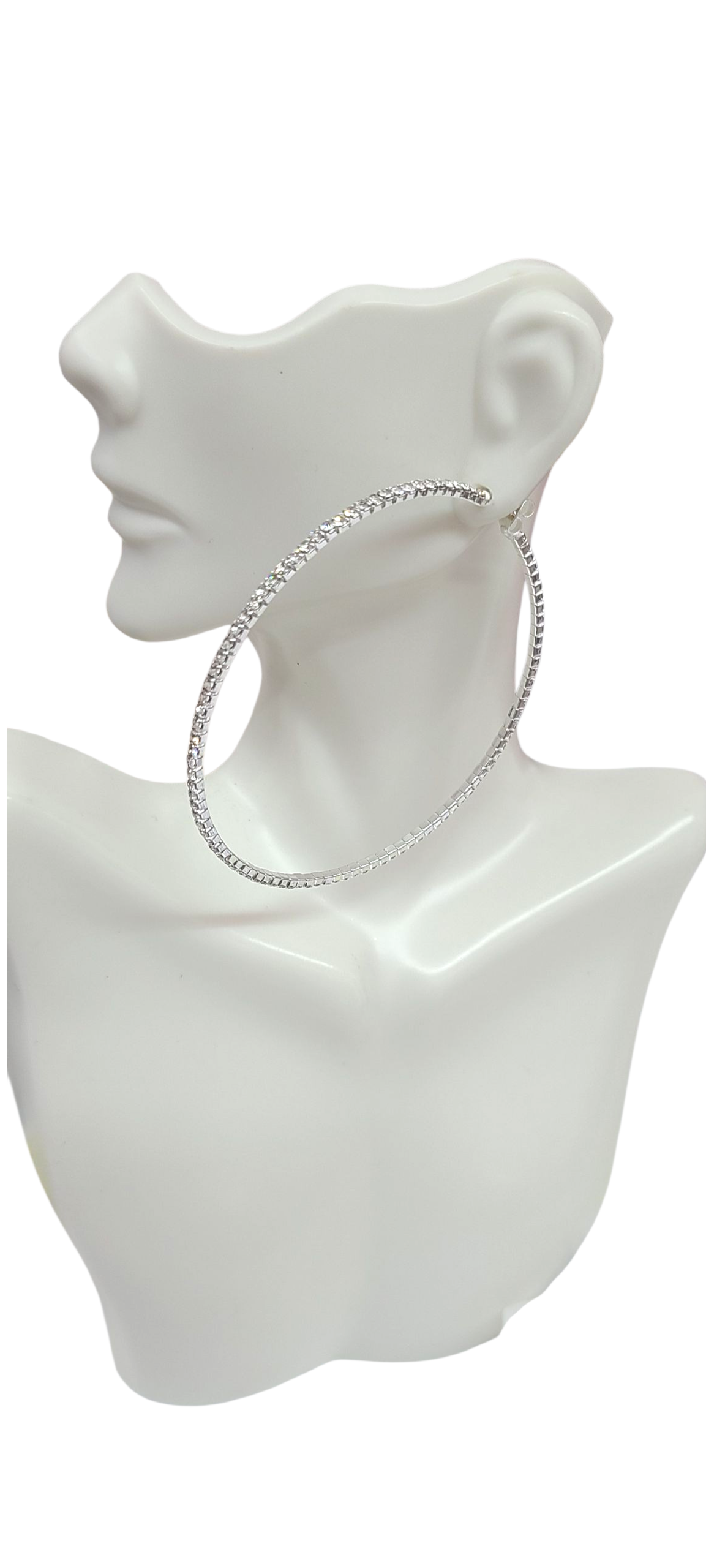 Silver Rhinestone Hoop