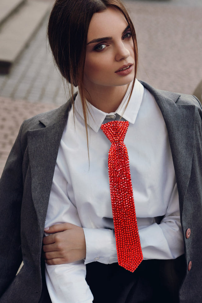 Red Rhinestone Tie