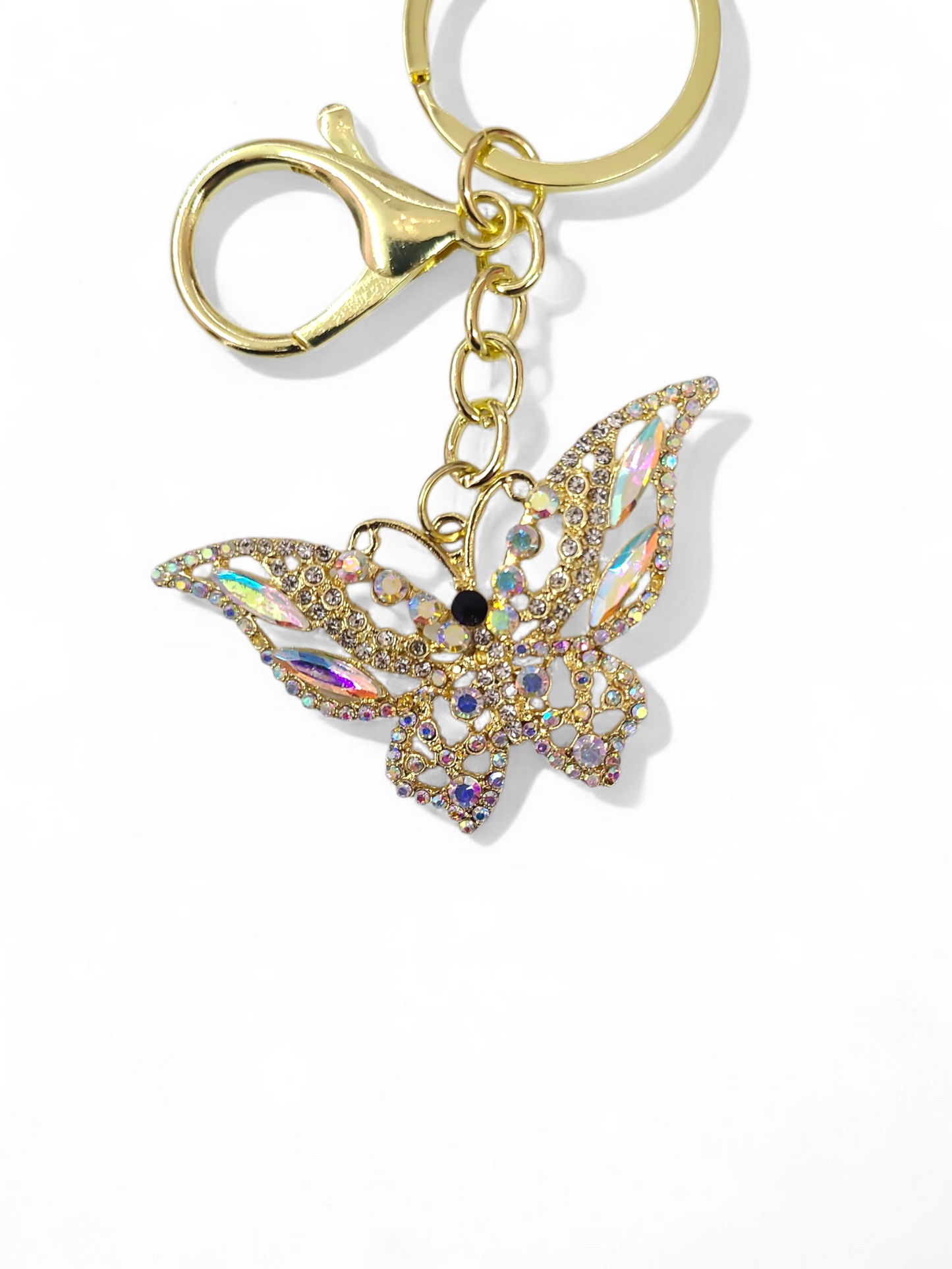Gold AB Butterfly Keychain