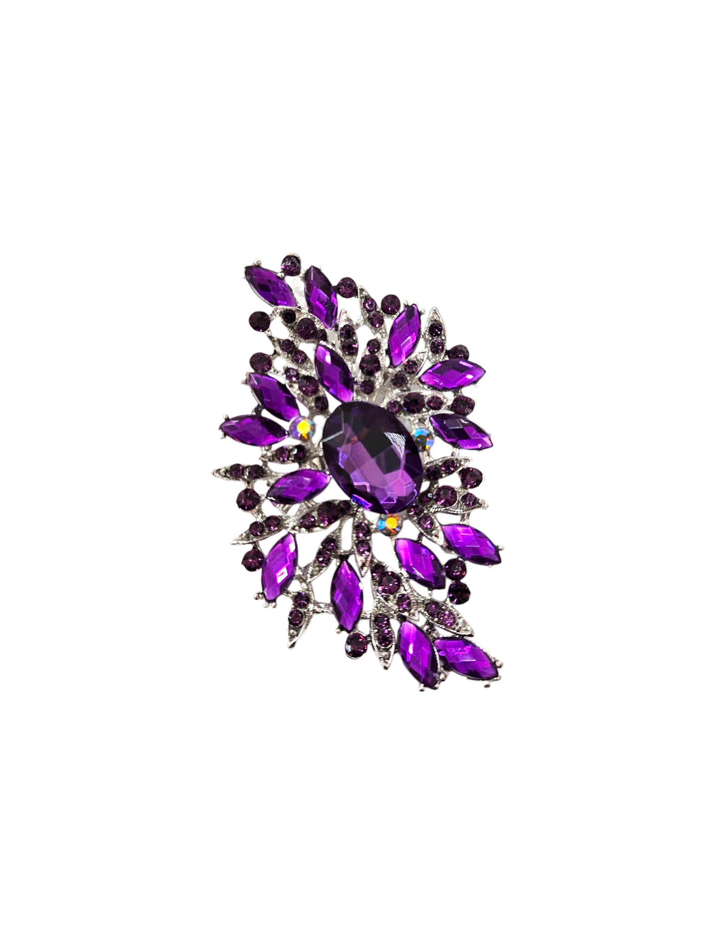 Purple Rhinestone Brooch Pin