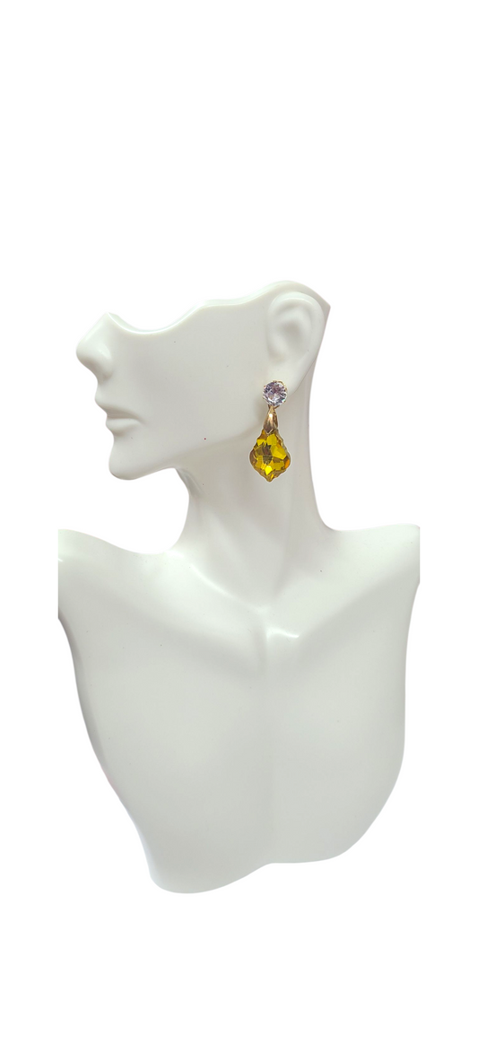 Yellow drop earrings