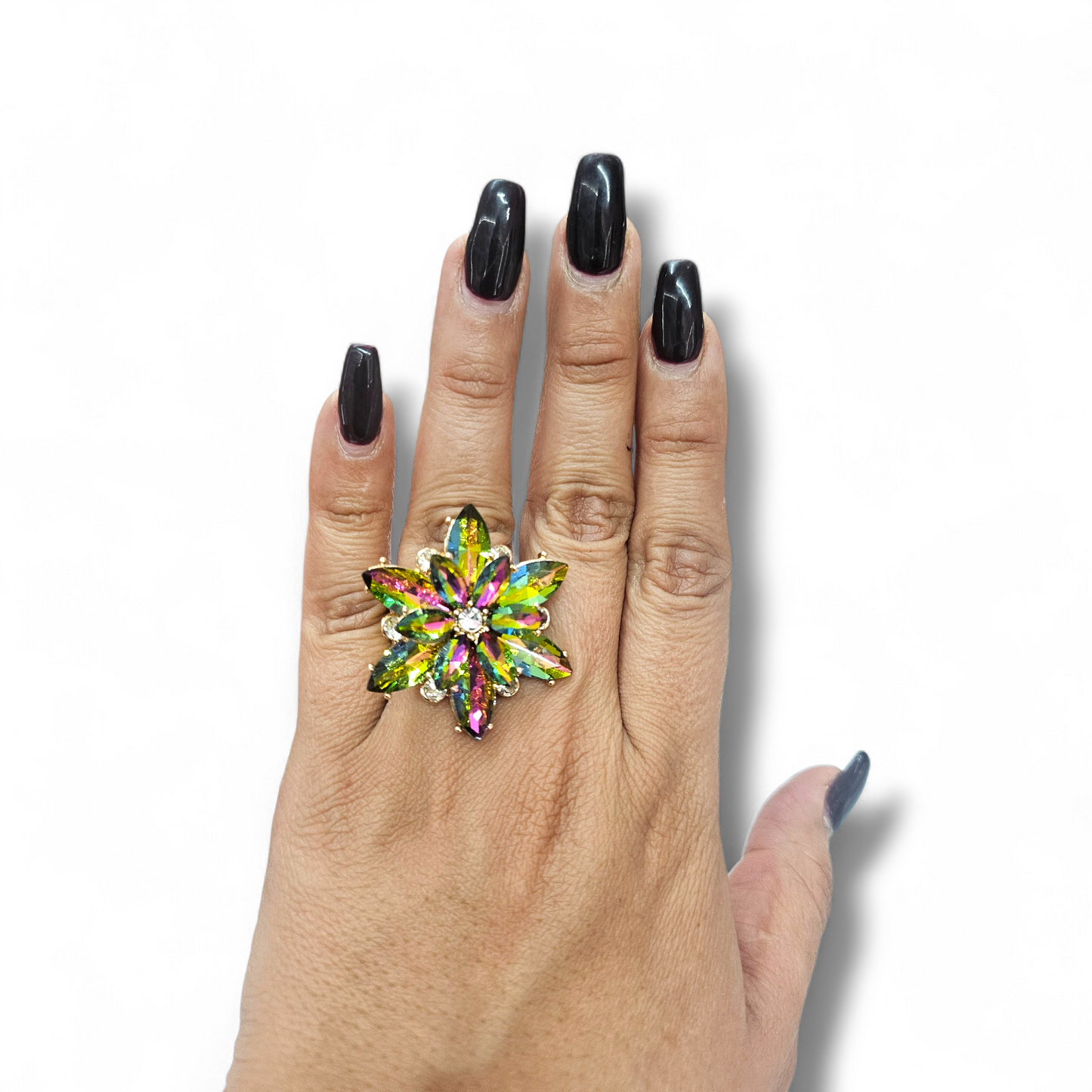 Oilslick Flower Ring