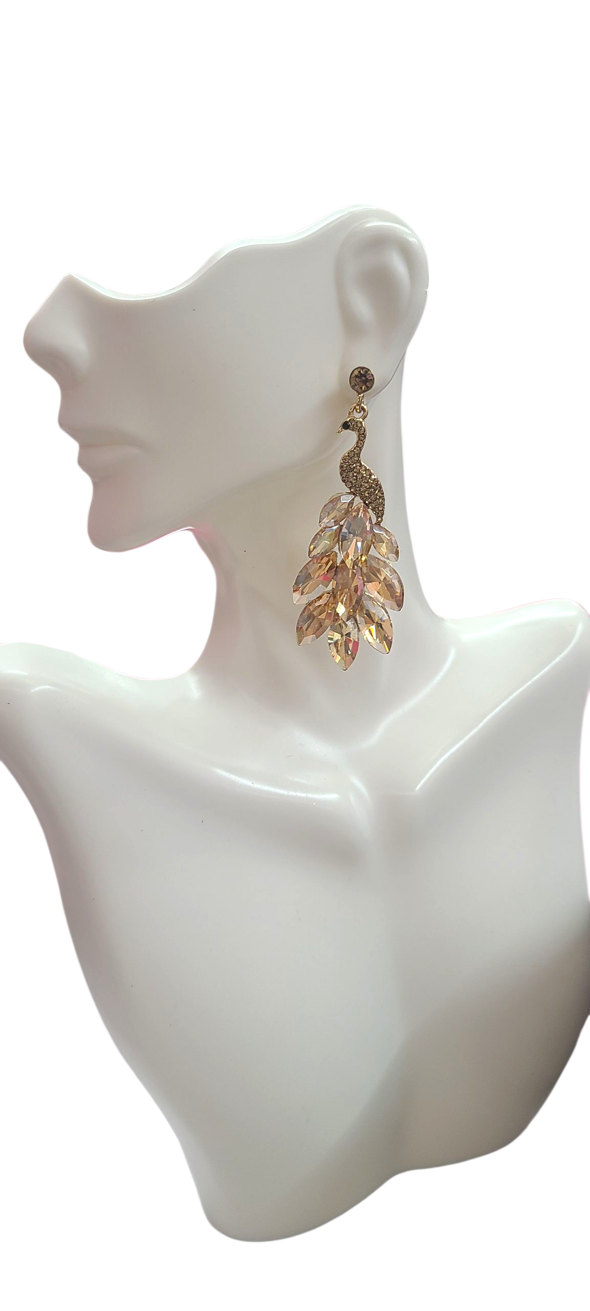 Topaz peacock earrings