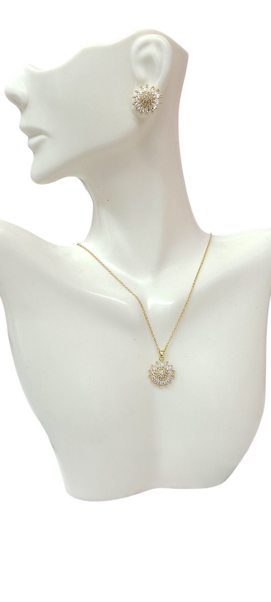 Gold flower necklace