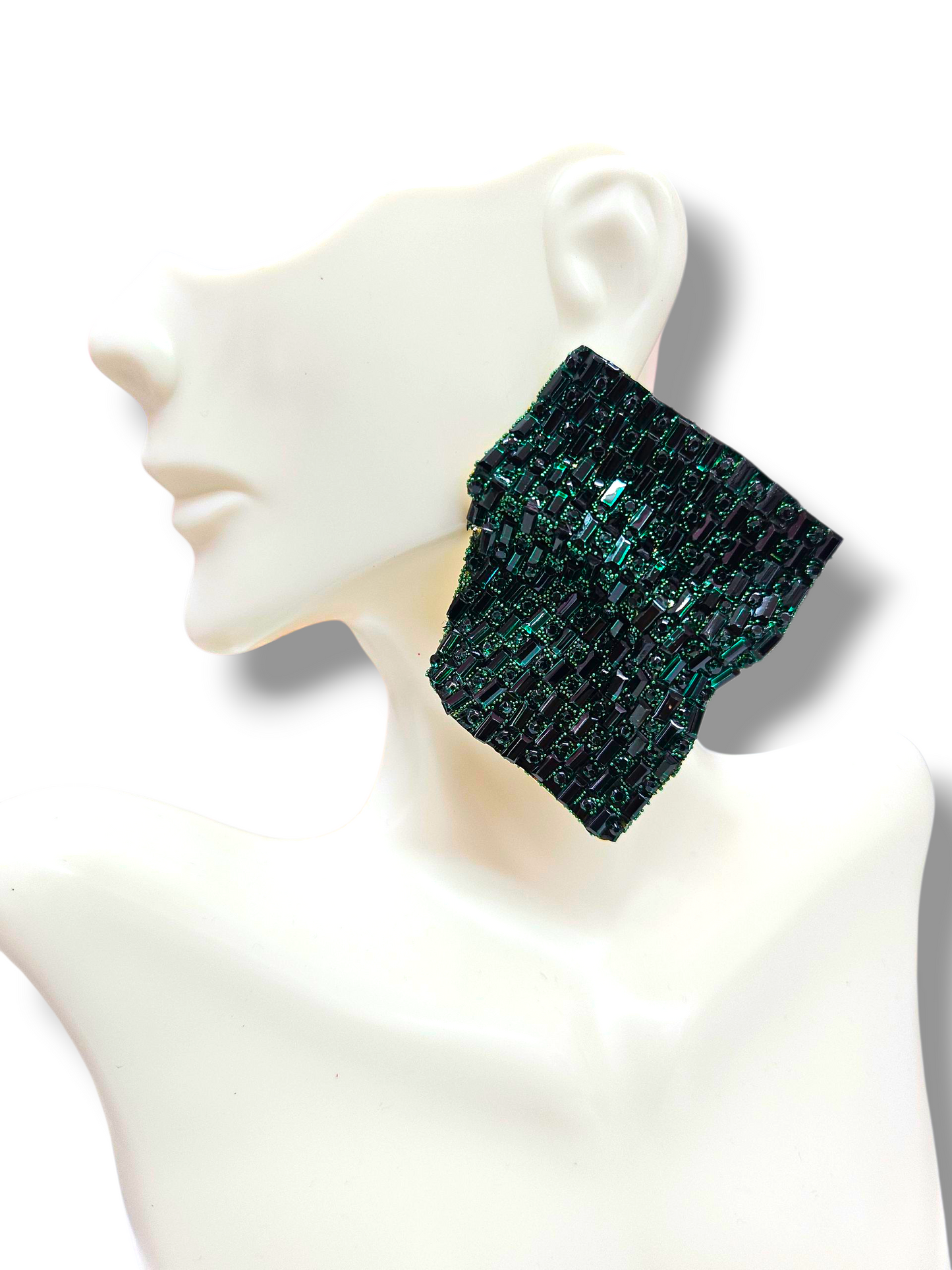 Green sheet earrings