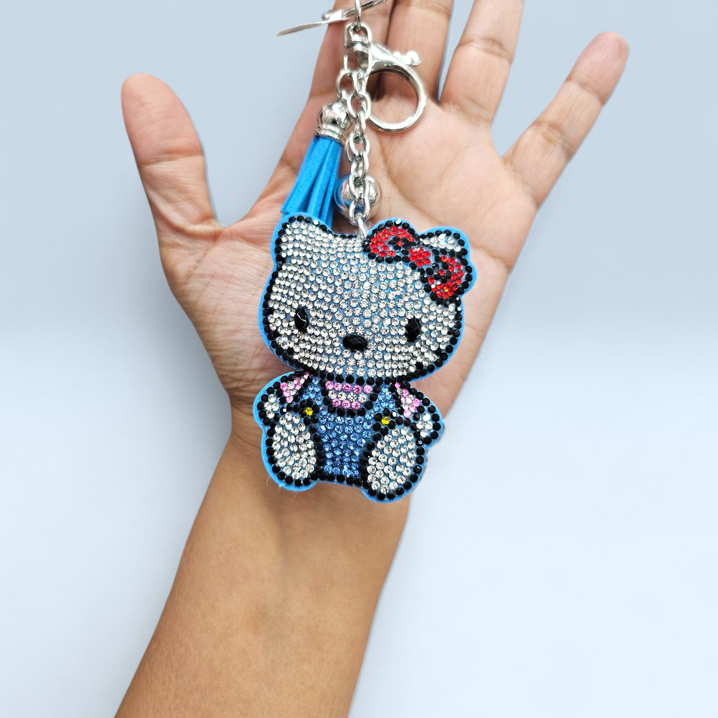 Light Blue Kitty Keychain