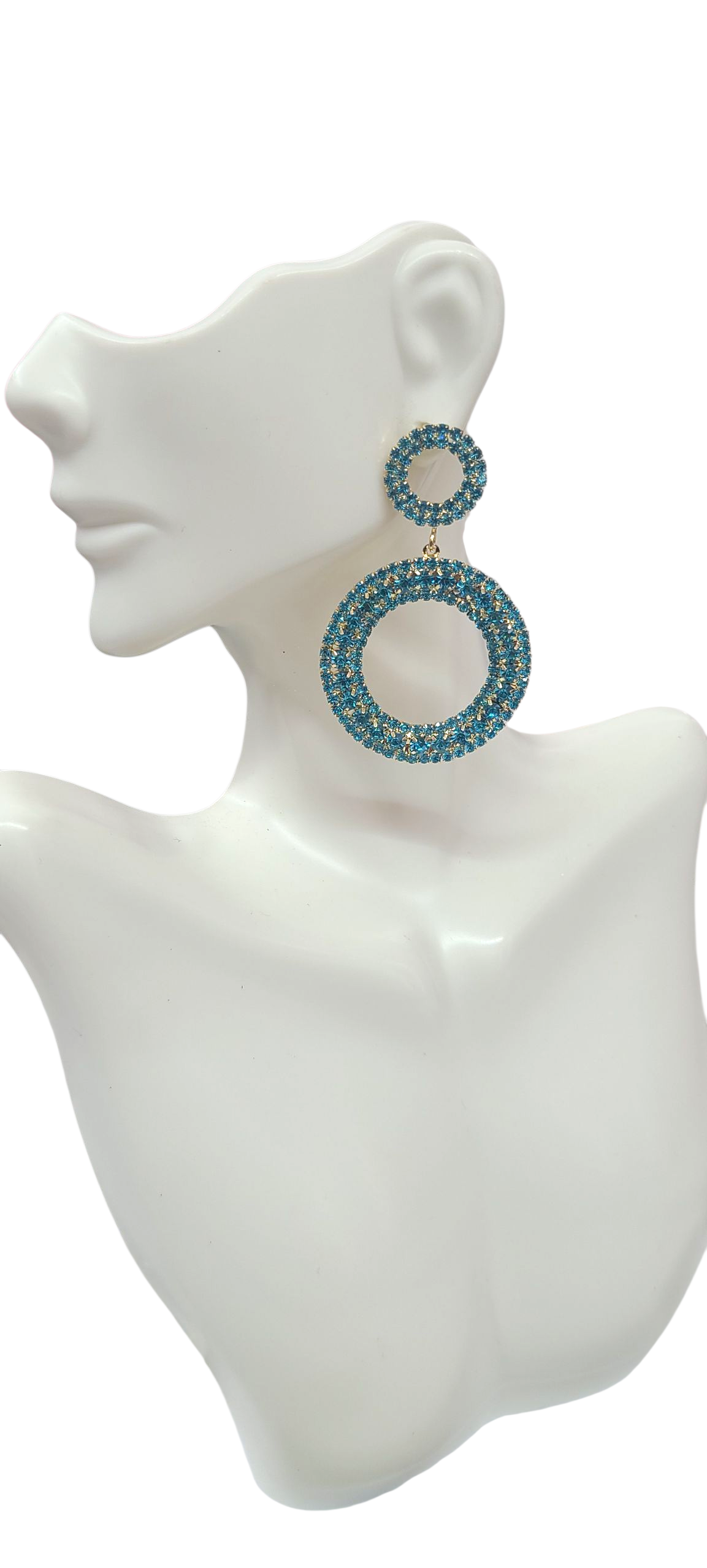 Baby blue circle earrings