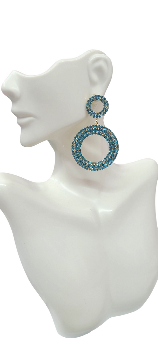 Baby blue circle earrings