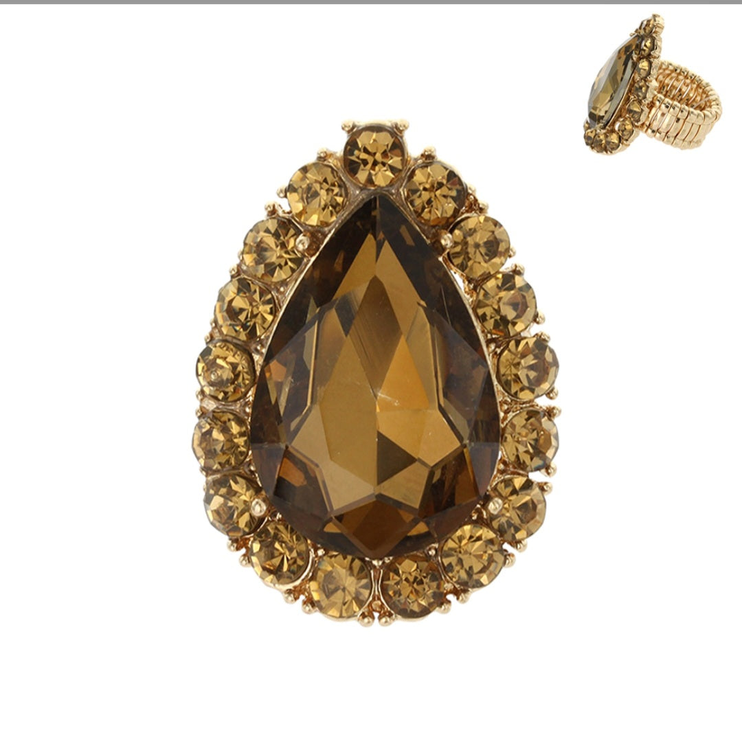 Brown Rhinestone ring