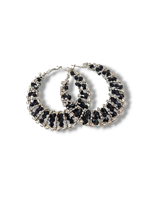 Black bead hoops