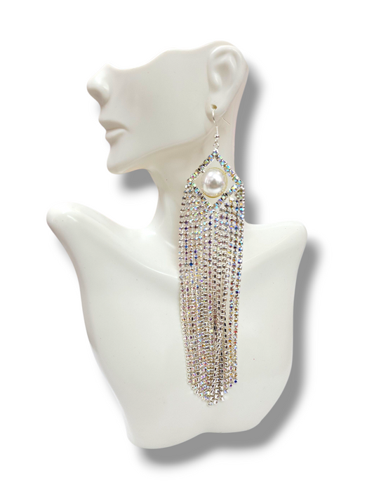 Silver AB Tassle earrings