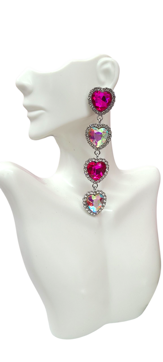 Heart drop earrings