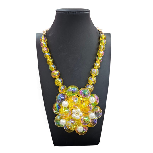 Yellow bubble necklace