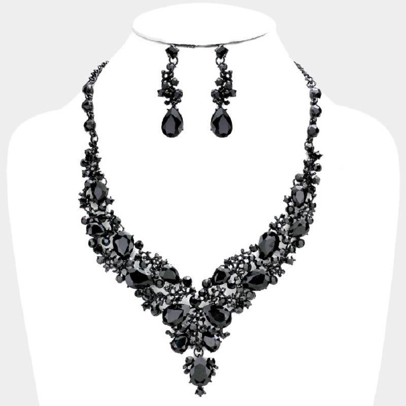 Black Rhinestone Necklace