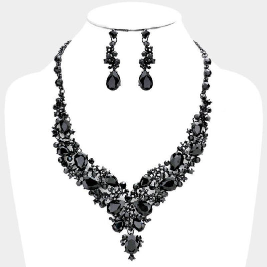 Black Rhinestone Necklace