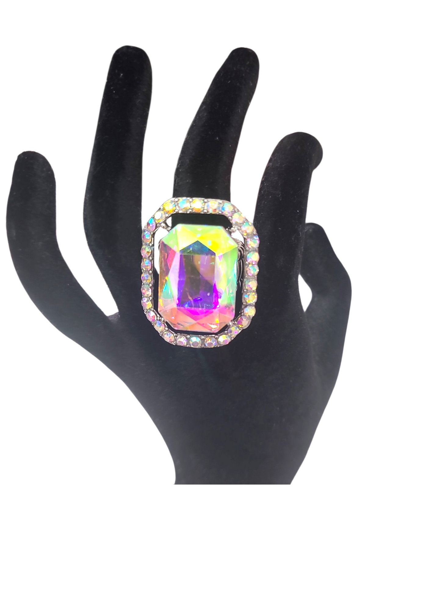 Ab rhinestone ring