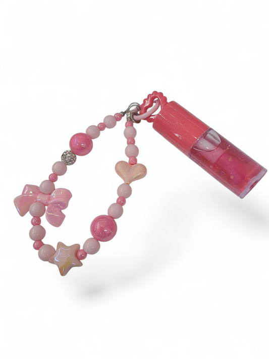 Pink Lip Oil Keychain