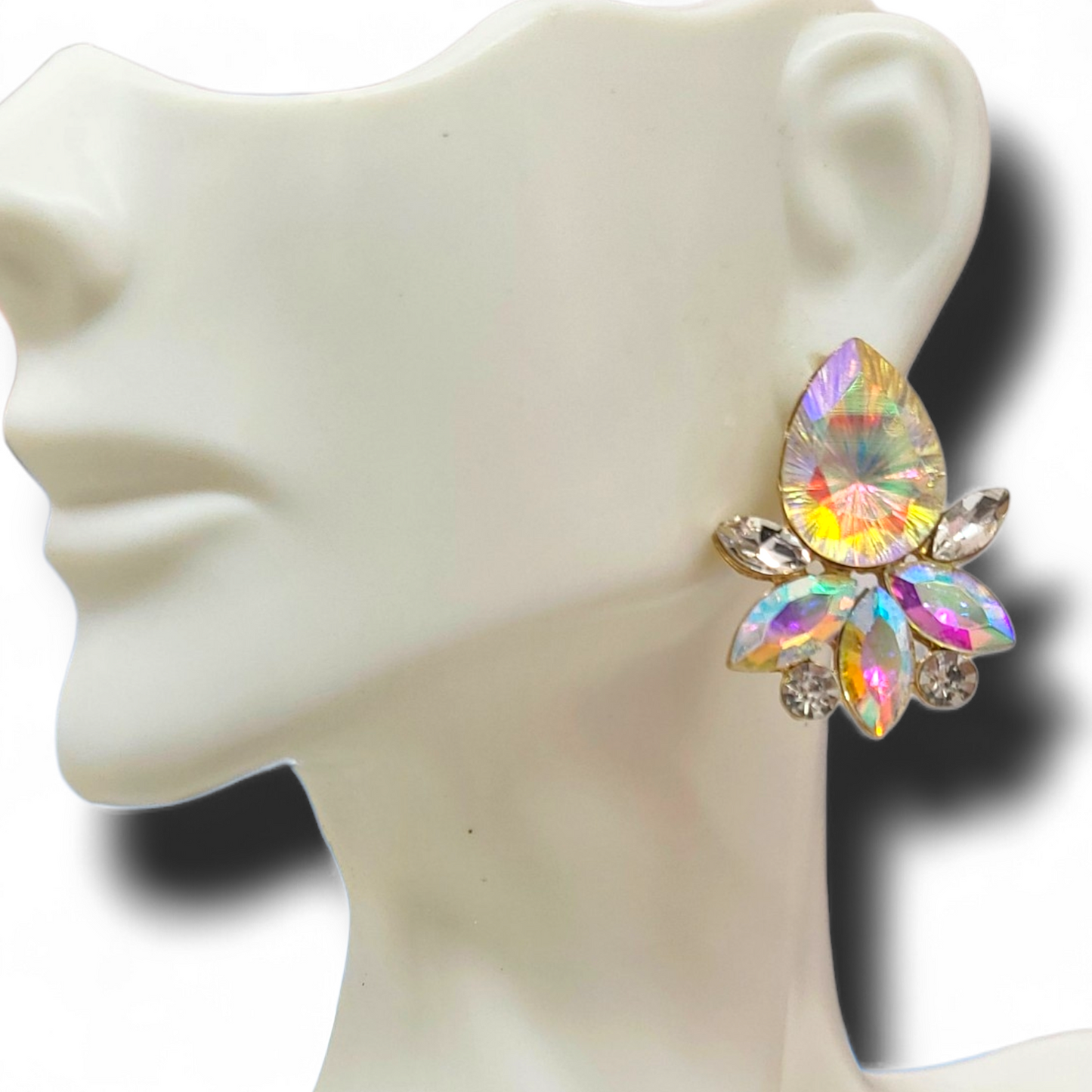 Two tone stone earrings