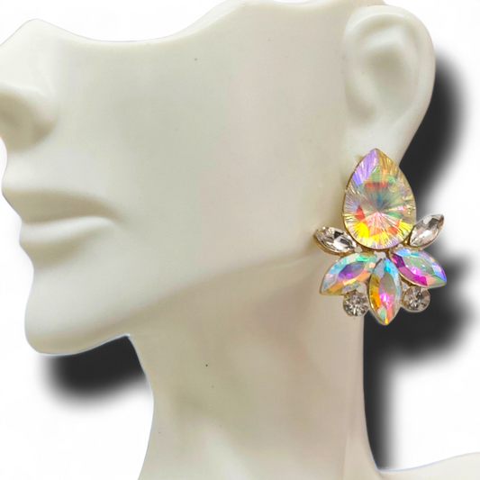 Two tone stone earrings