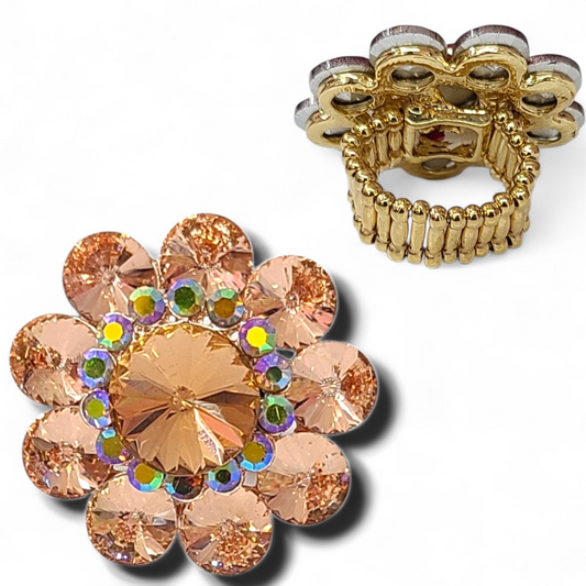 Rose gold flower ring