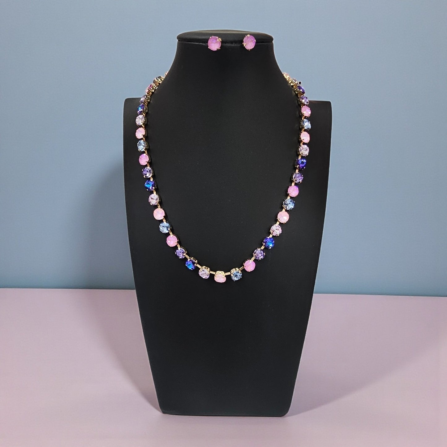 Purple pink opal necklace