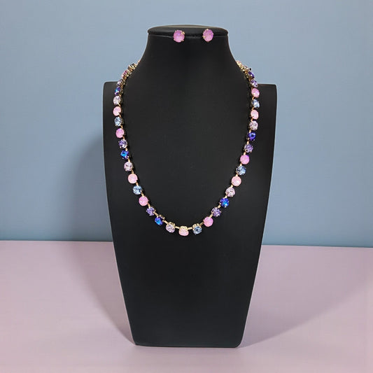 Purple pink opal necklace