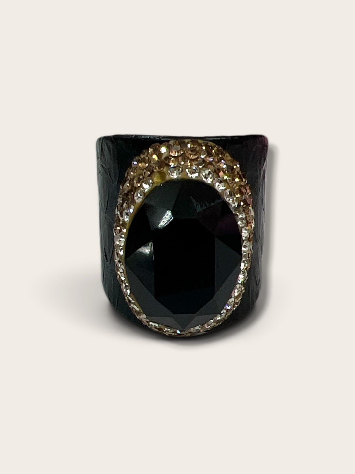 Black leather ring