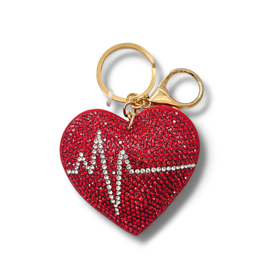 Red pulse heart Keychain