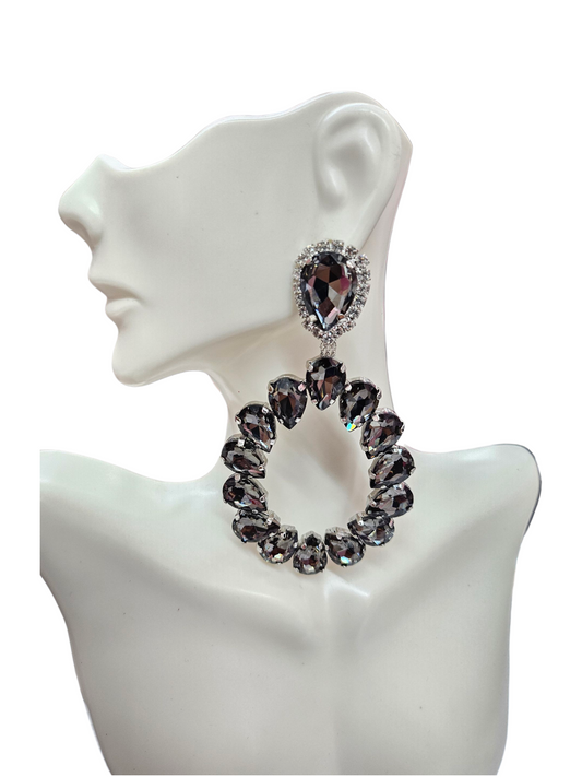 Gunmetal teardrop earrings