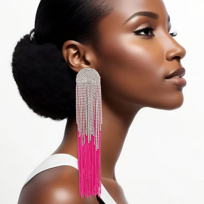 Pink tassel earrings