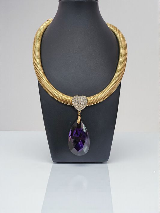 Purple teardrop necklace