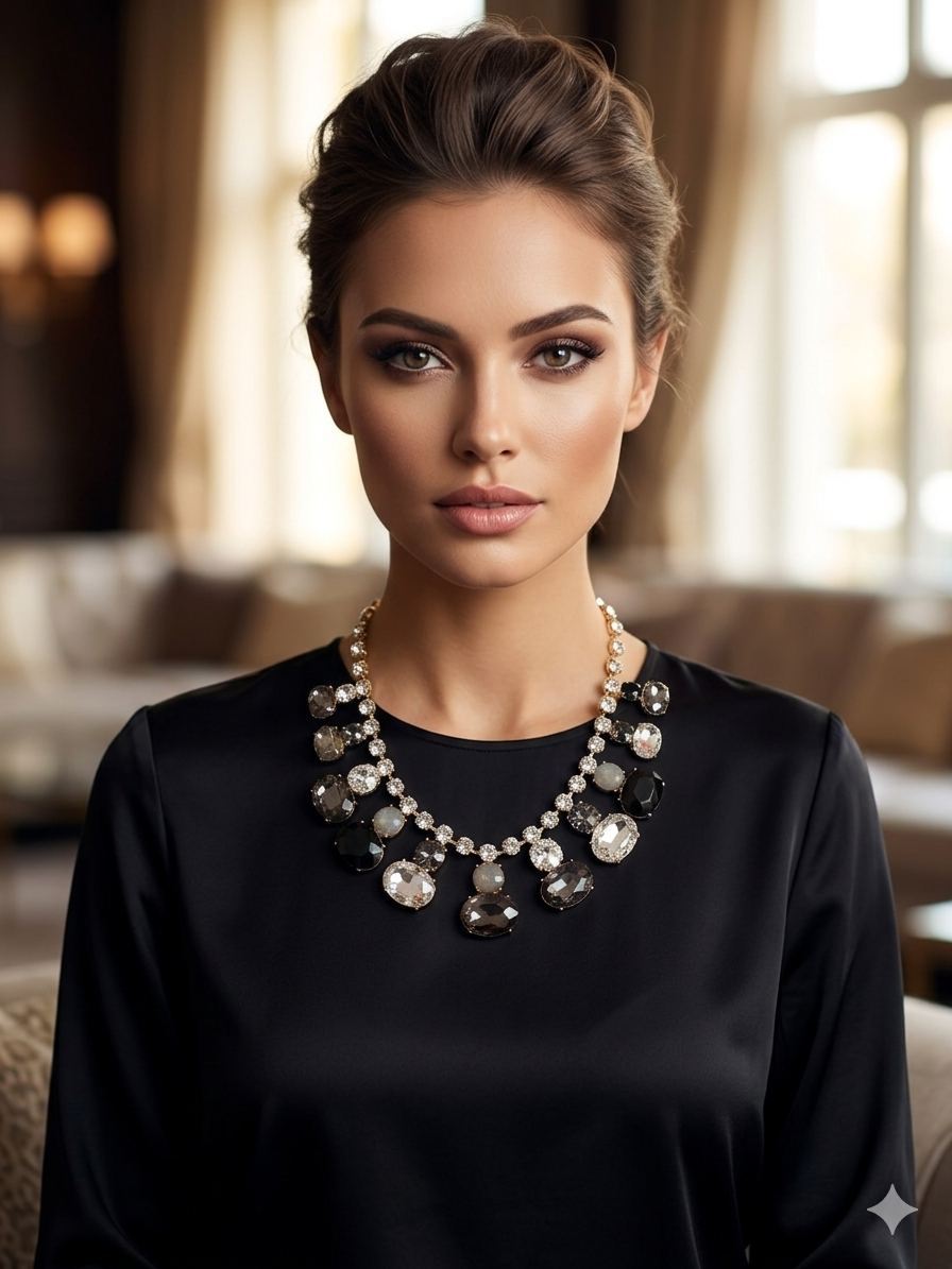 Shades of black necklace