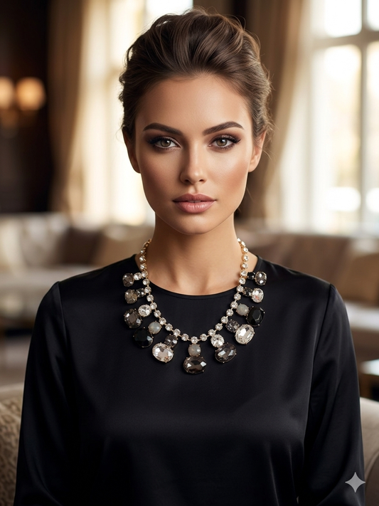Shades of black necklace