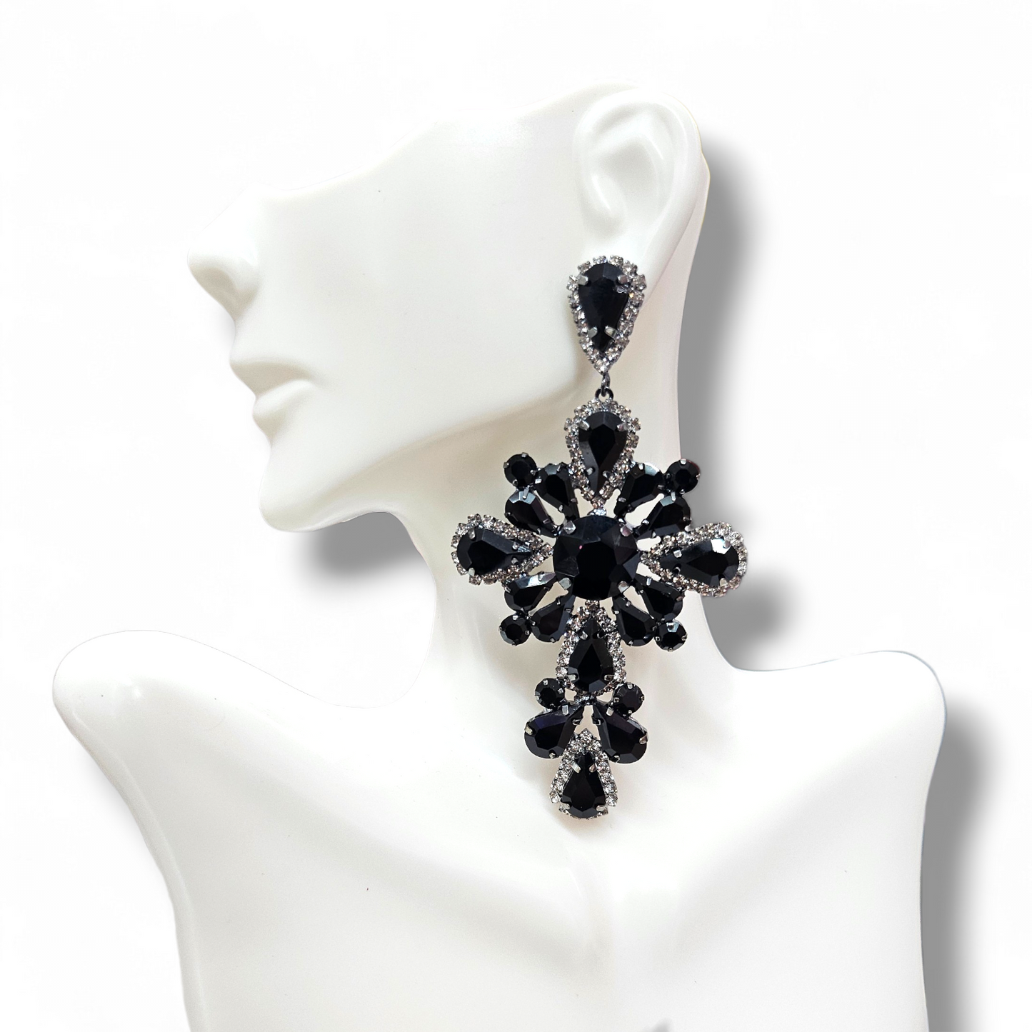 Black cross earrings