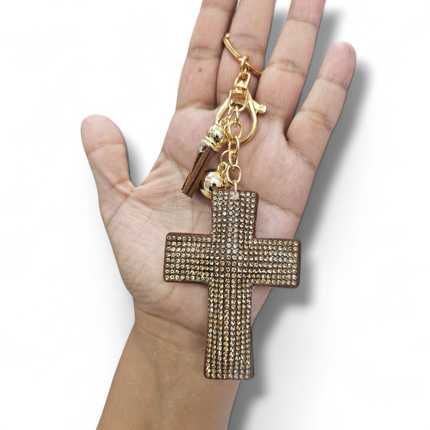 Brown Cross Keychain