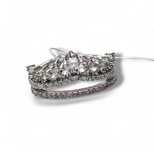 Rhodium Tiara Ring