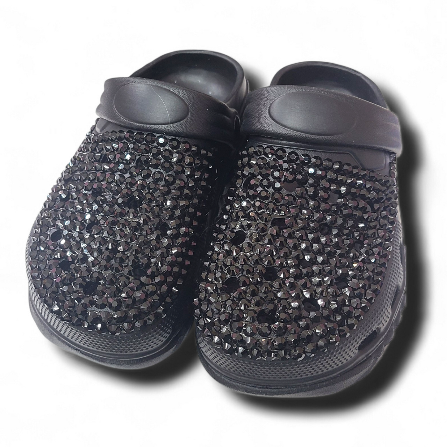 Black rhinestone sandals
