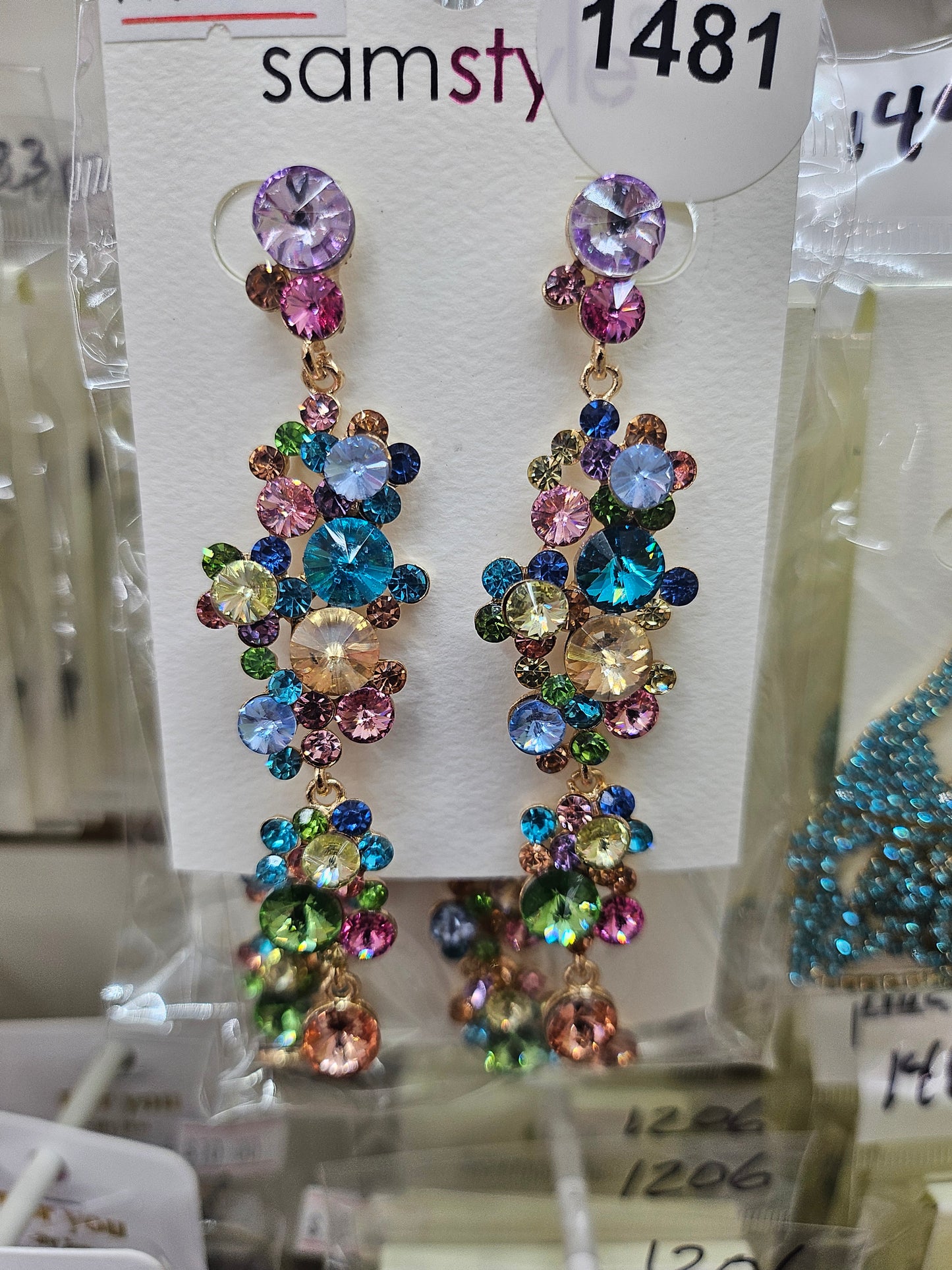 Multi Color crystal earrings