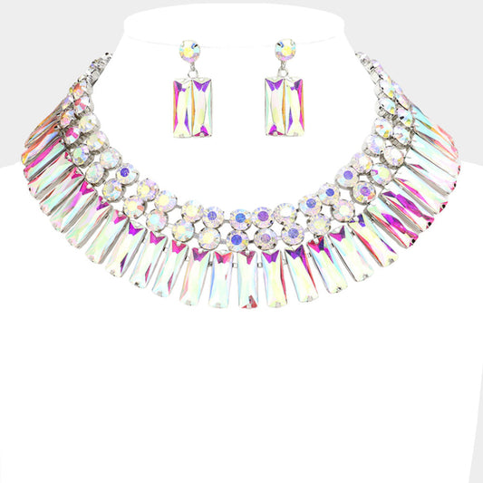Rhodium AB necklace