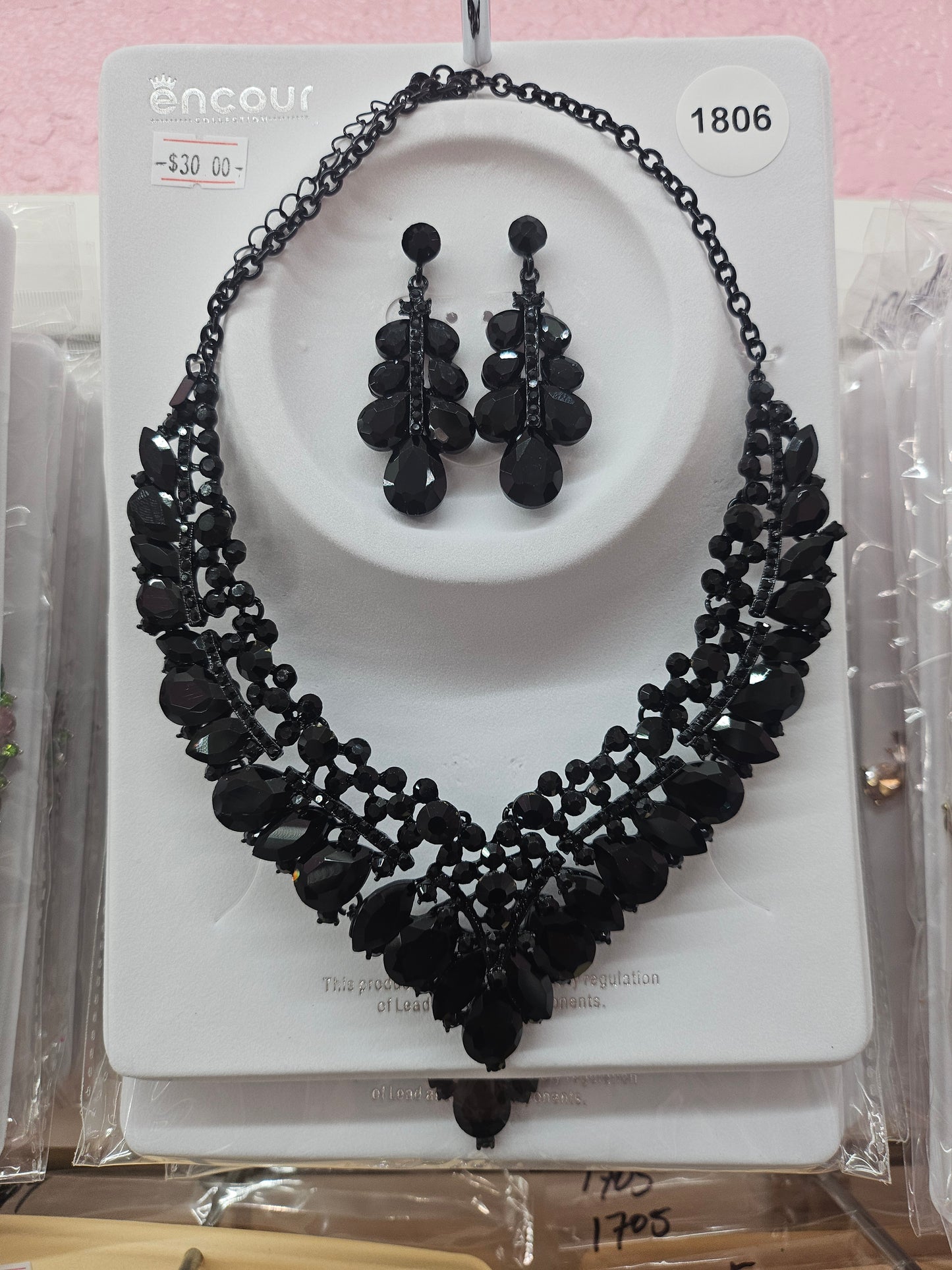 Black Rhinestone Necklace