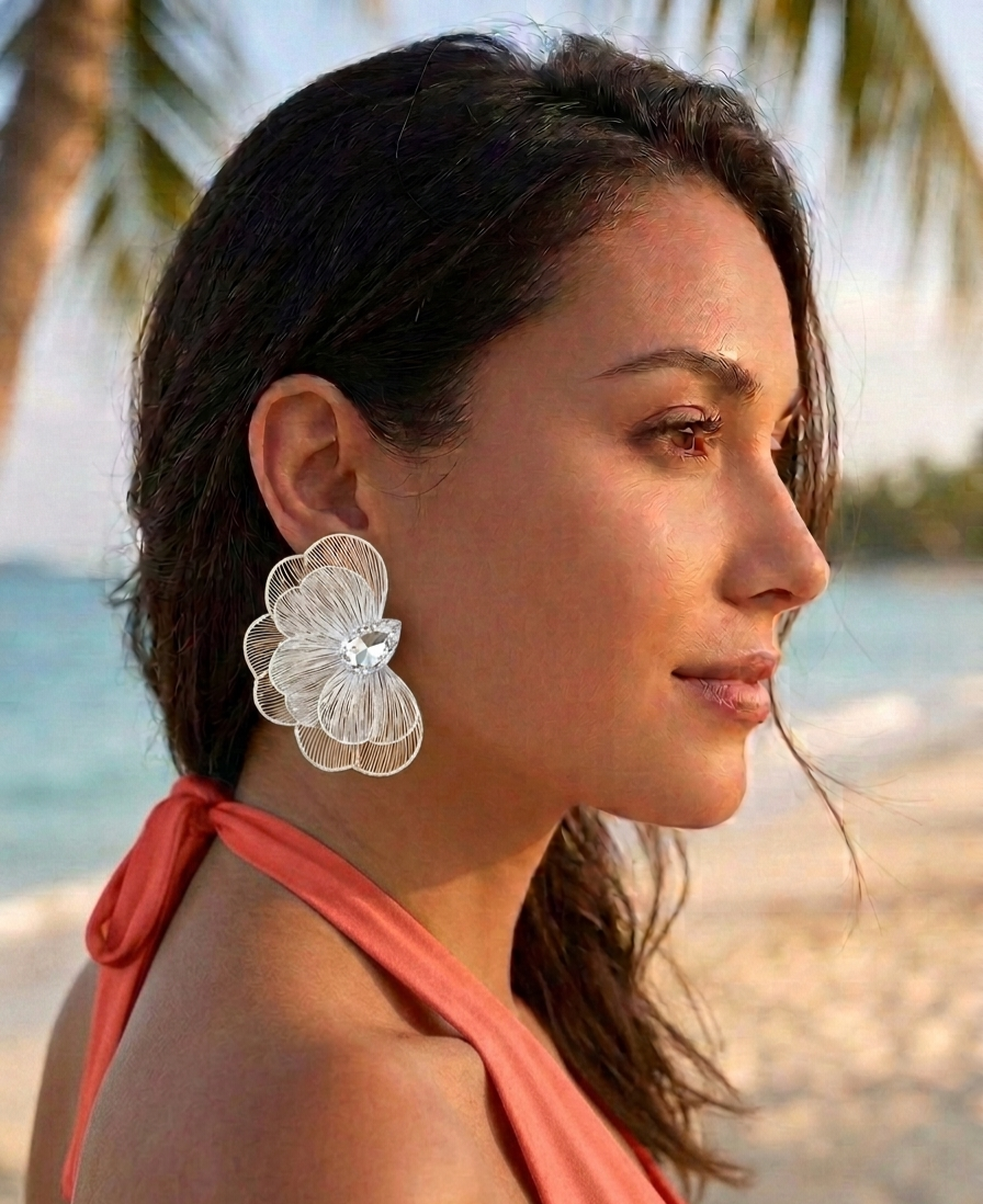 Statment white earring