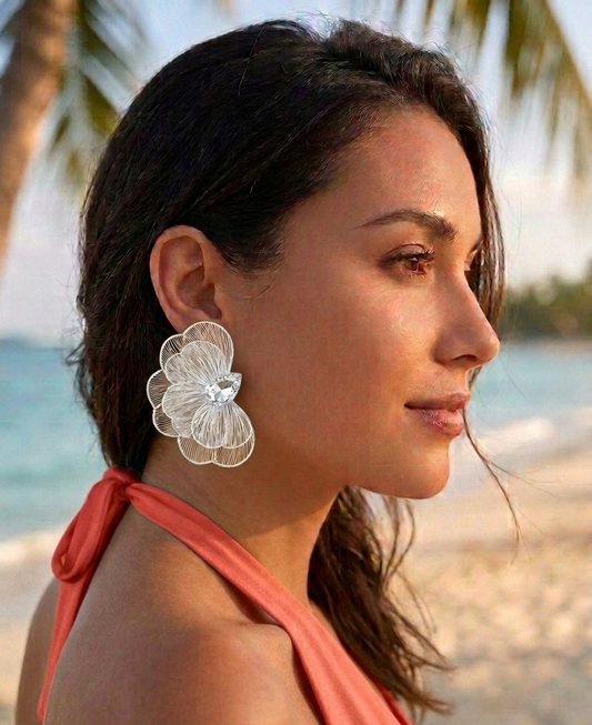 Statment white earring