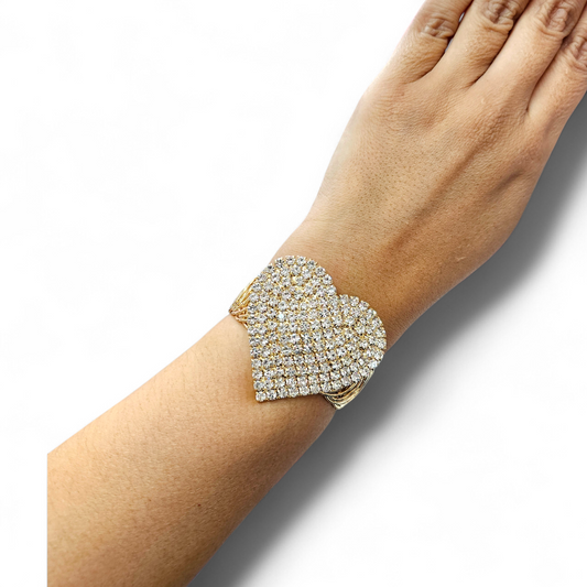 Gold Heart Coil Bracelet