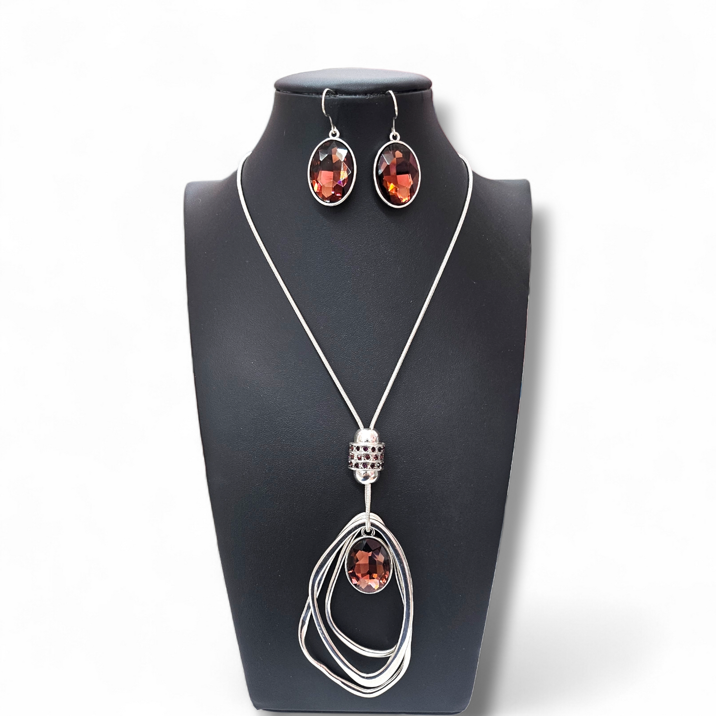 Silver purple necklace